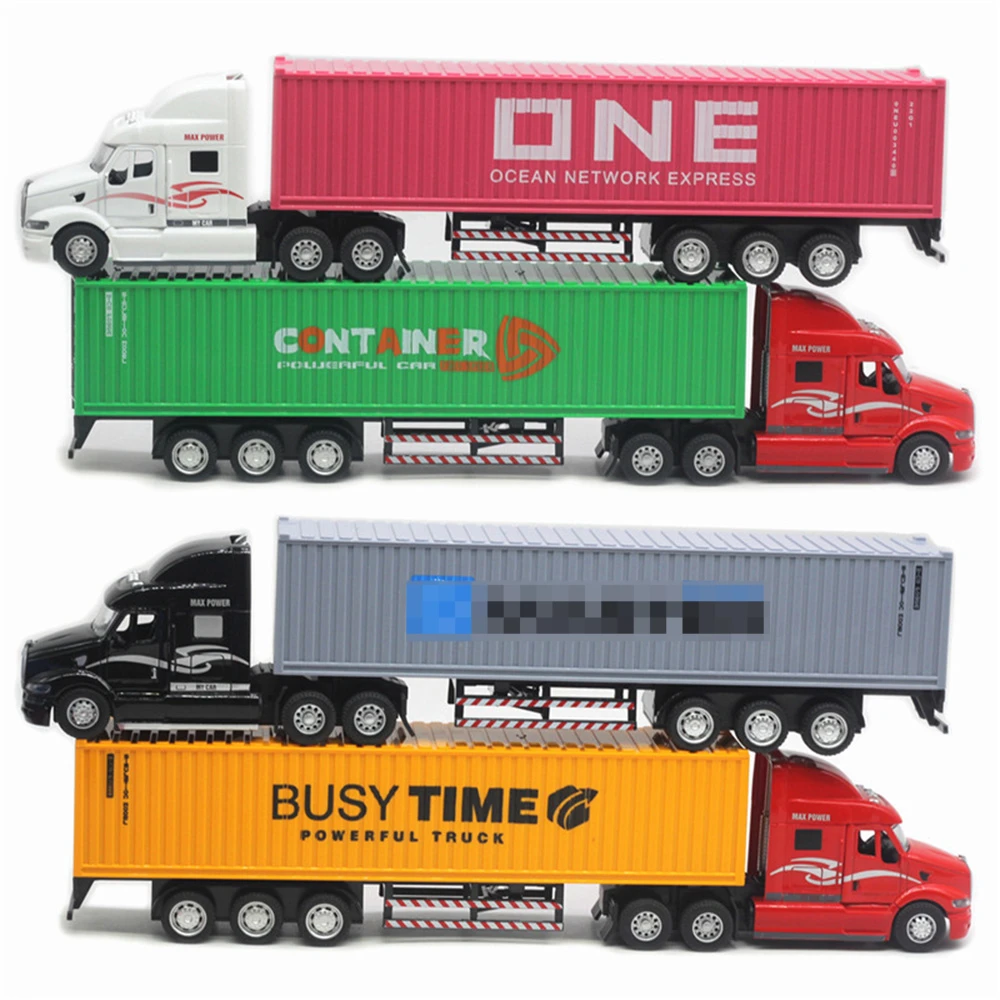 1:48 pojemnik ciężarówka transportowa Model Diecast Model pojazdu drzwi separacji ciała można otworzyć wycofać zabawki dla dzieci prezent kolekcja