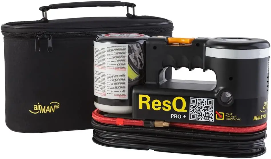 

ResQ Pro+ Tire Repair Kit – 12V Compressor with LED Light & Eco Sealant – Portable Flat Tire Inflator for Cars, SUVs, Minivans –