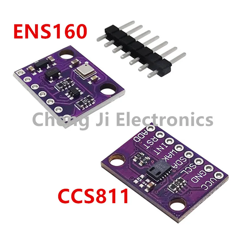 

ENS160 CCS811 Gas Sensor Carbon Dioxide Detection Sensor Module CO2 eCO2 TVOC Air Quality Detecting I2C Output For Arduino