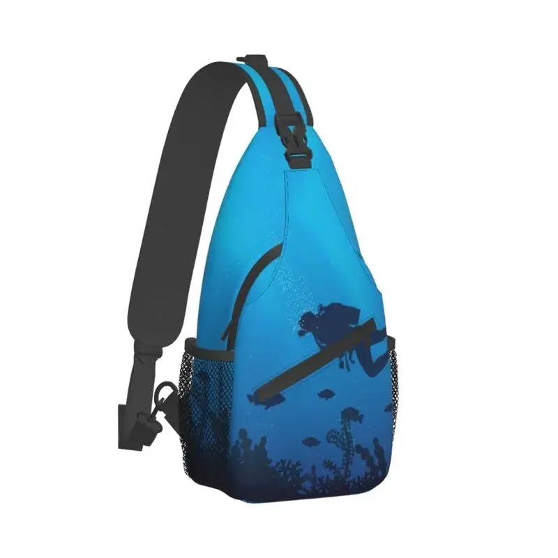 Casual Scuba Diving Pattern Sling Bags for Travel Hiking Men's Dive Lover Divers Crossbody Chest Backpack Shoulder Daypack