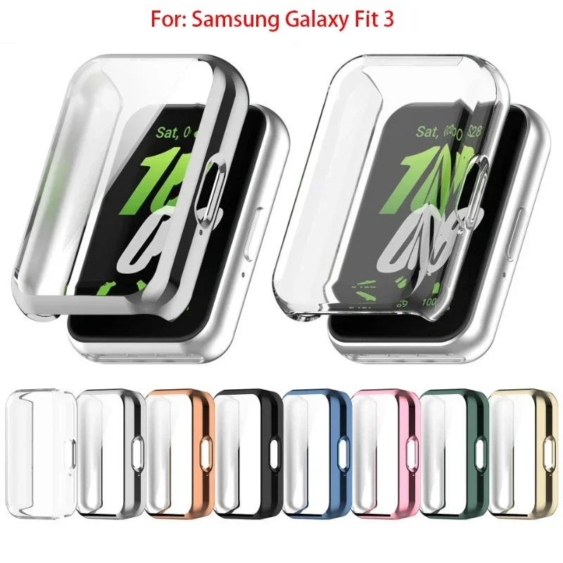 Capa protetora de tela para samsung galaxy fit 3, acessório macio tpu, capa protetora completa para samsung galaxy fit3