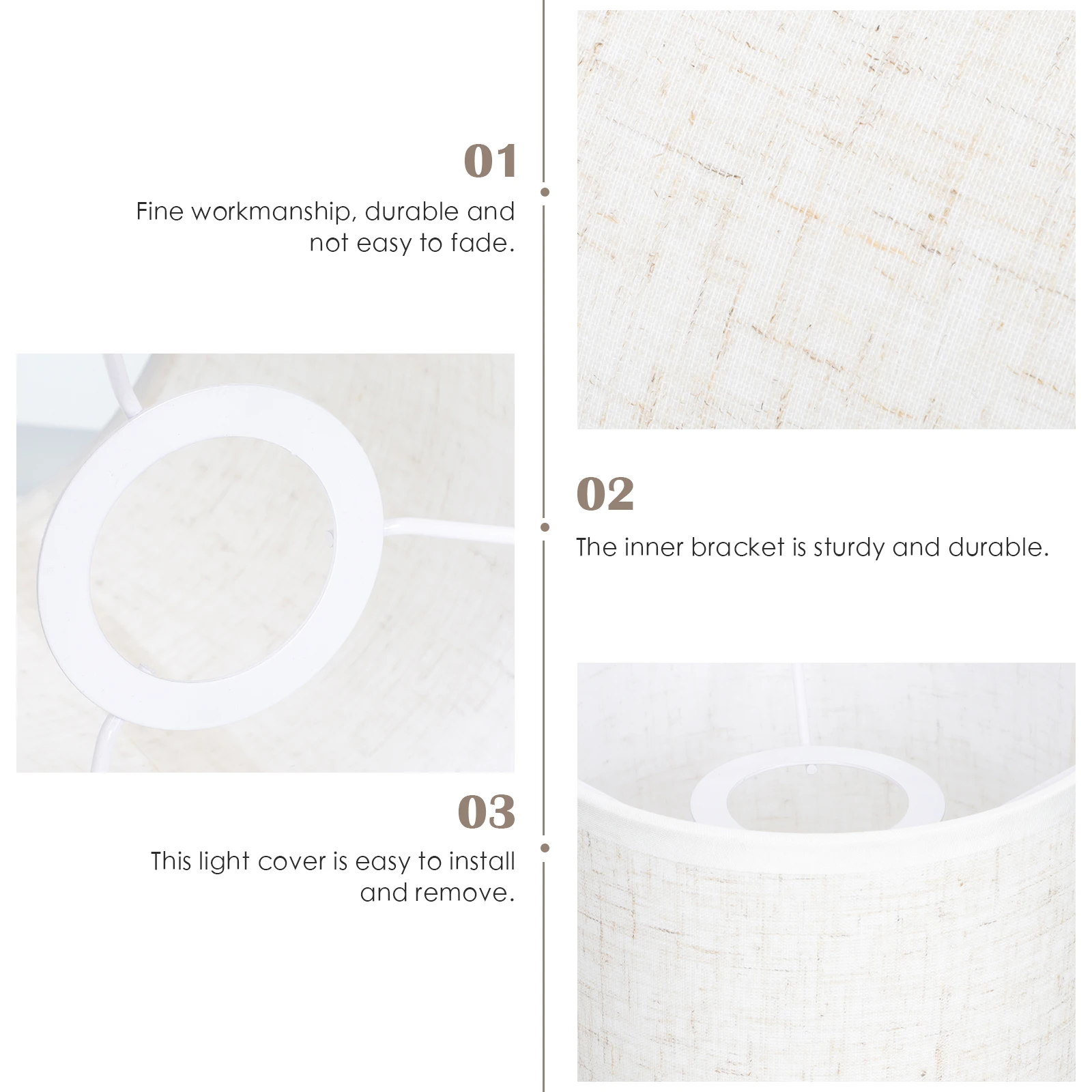 

Cloth Lampshade E27 Bucket Grid Cloth Lampshade Linen Cover Bedroom Restaurant Elegant Warm Lighting