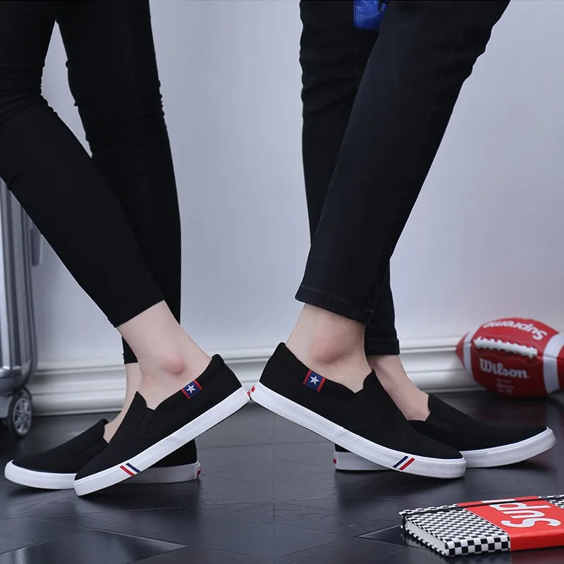 size 35-47 unisex breathable canvas shoes for man loafers casual shoes for man black blue white slip on shoes man alpargatas hom