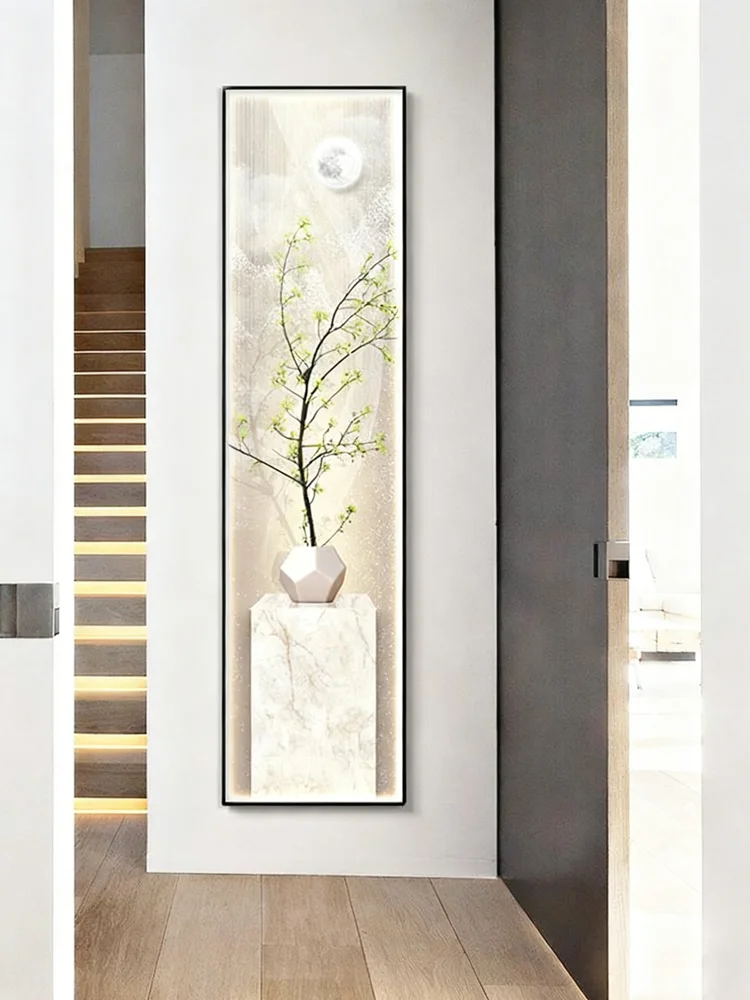 

Entrance Foyer Decoration Painting Modern Minimalist Corridor Hanging Painting LED Lights Painting Atmospheric Mural Lights