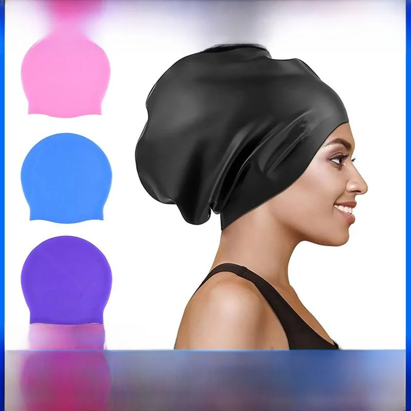 bonnet-de-bain-extra-large-en-silicone-elastique-pour-femmes-aux-cheveux-longs-design-special-antiderapant-impermeable-grande-taille