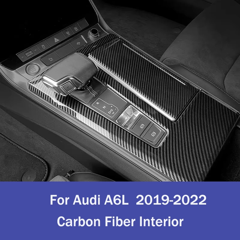 

Car Styling ABS Carbon For Audi A6 A7 2019 2020 2021 2022 2023 ABS Gear Stick Cover Central Panel Car Ineriors Trim Upgarde