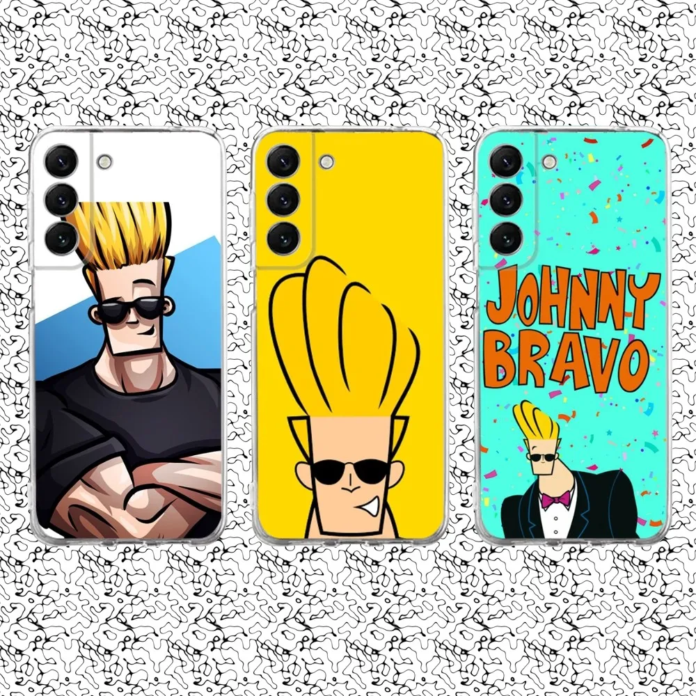 Cartoon J-Johnny B-Bravo Phone Case Silicone For Samsung S30,S23,21,22,20 Ultra,S20 FE lite,S10,9,PIus Note20ultra Cover Clear