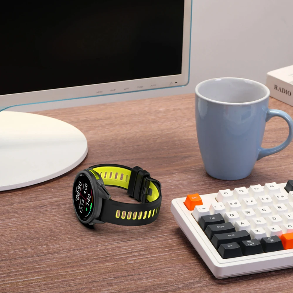 Official Silicone Soft Wrist Band for Garmin Forerunner 945 935 745 970 965 955 Two-tone Strap Sports Bracelet Band Accessories