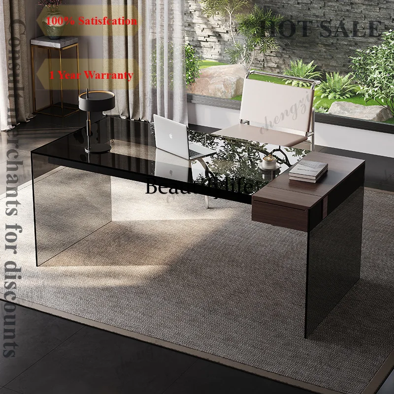 

B573 Light Luxury Modern Office Desks Creative Art Sense Suspended High-end Italian Office Desks Home Study Furniture Scrivanie