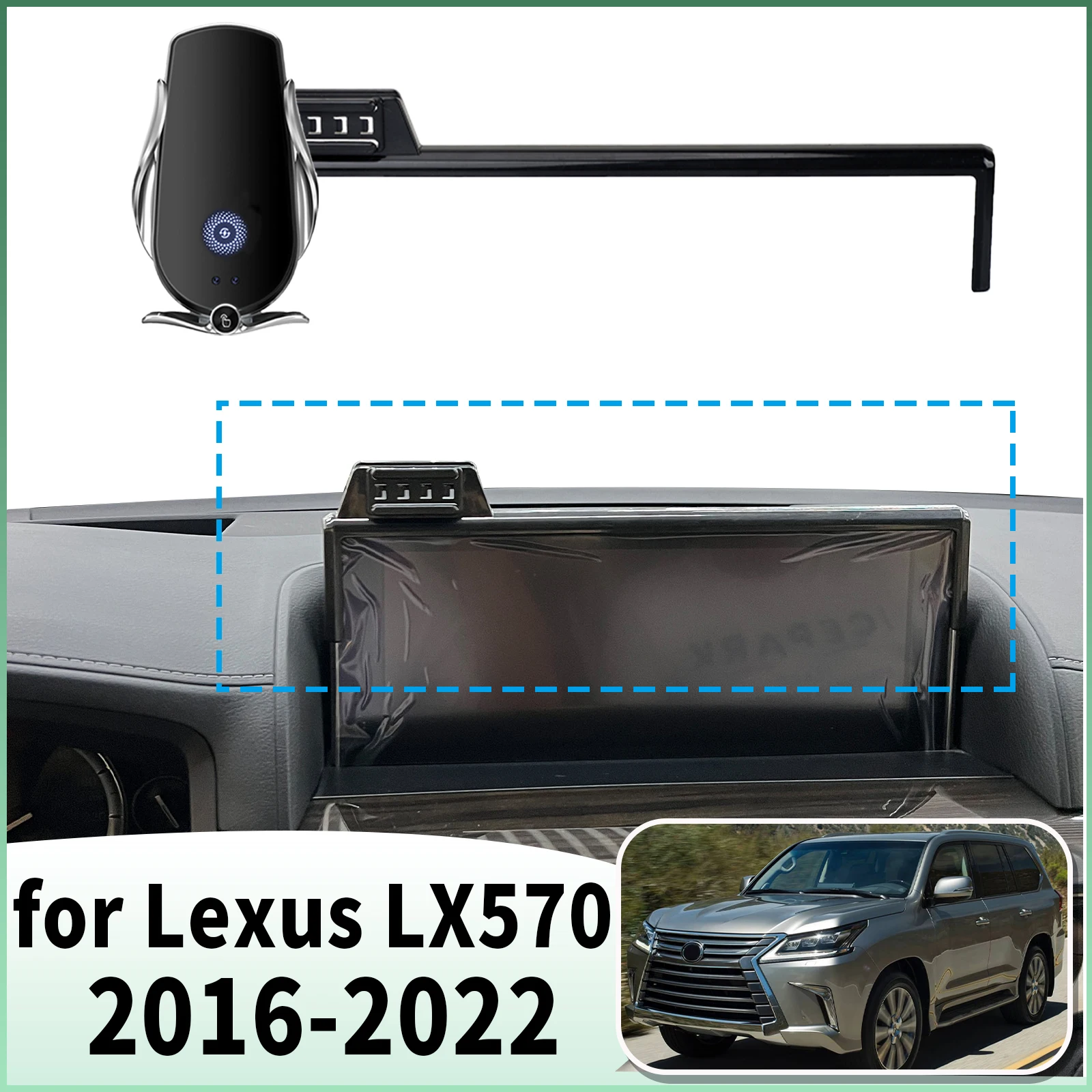

fit for Lexus LX570 2016 2017 2018 2019 2020 2021 2022 Specific Dashboard Navigation Phone Holder Mount Design Car​​ accessoires