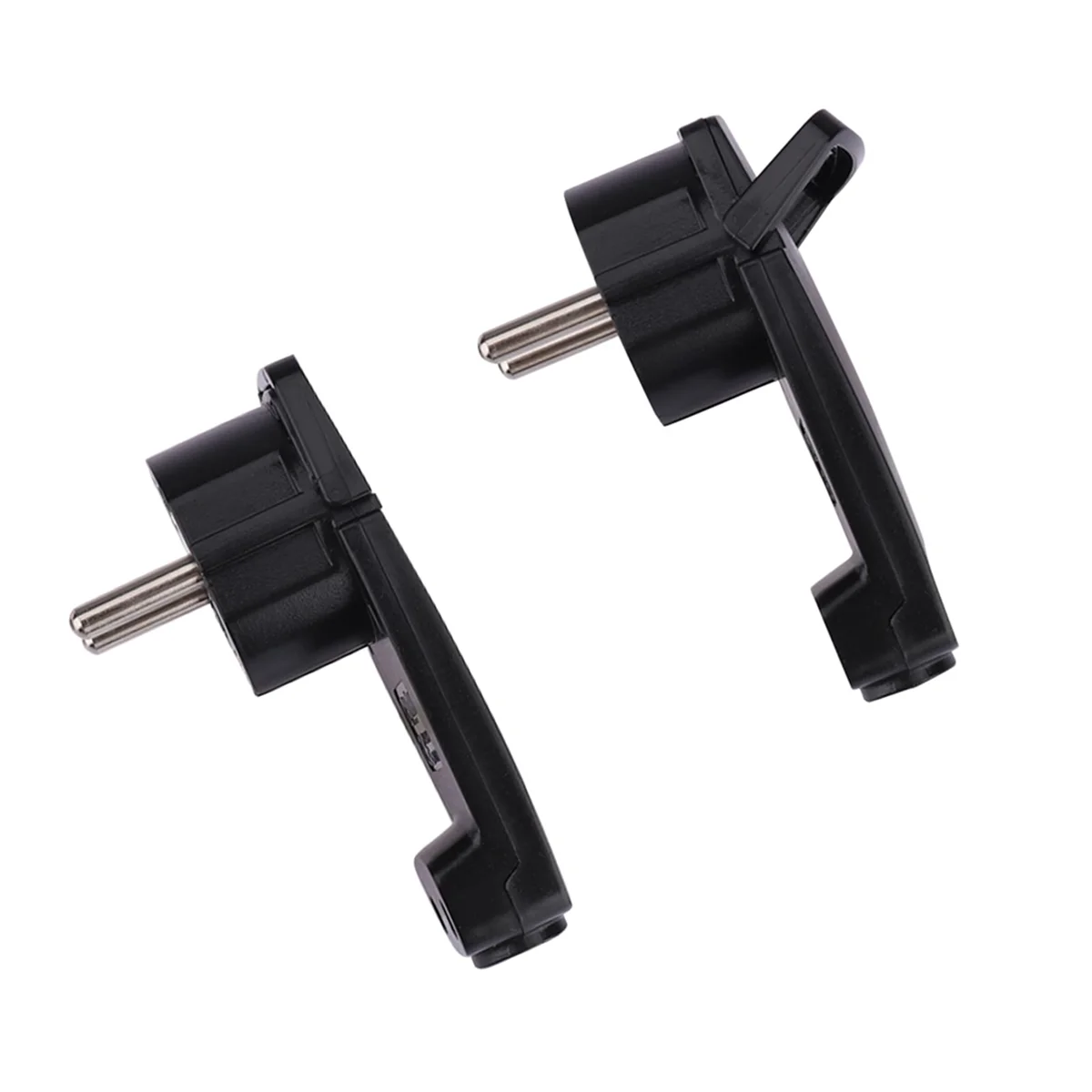 

Trendy! 2pcs Black Angled Flat 250V 16A Eu