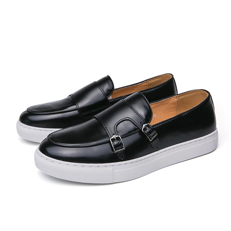 Men Vulcanize Shoes Brown Black Loafers Solid Slip on Sneakers Shoes for Men with  Men Shoes Size 38-46