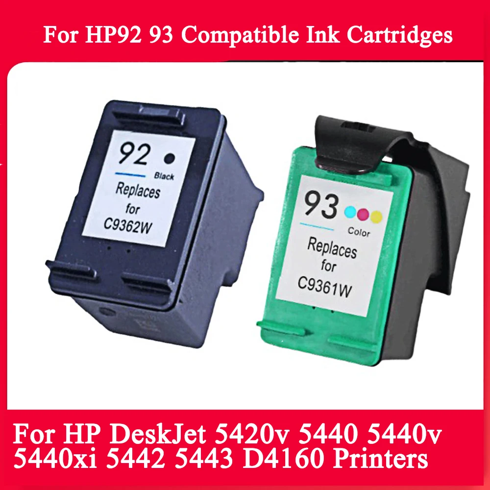 

Совместимые картриджи HP92 93, замена картриджей для принтеров HP DeskJet 5420v 5440 5440v 5440xi 5442 5443 D4160 для hp92 93