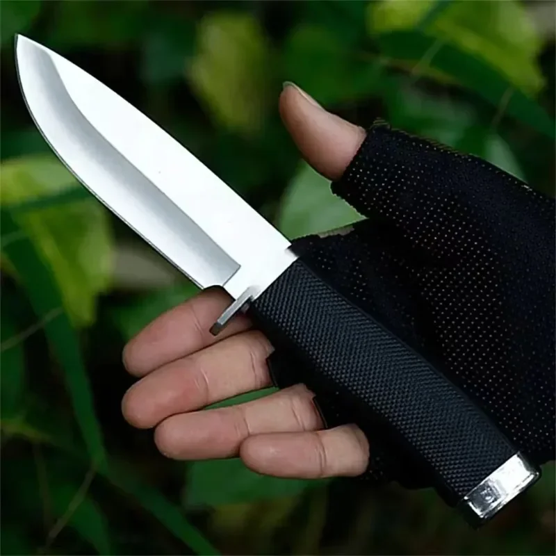 

High end 56HRC steel cutting tool, field high hardness sharp straight knife with sheath, EDC portable survival hunting knife