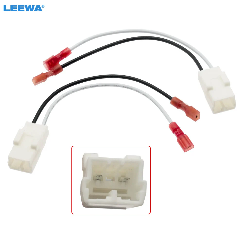 

LEEWA 2pcs Car 2Pin Stereo Speaker Wire Harness Adaptors For Chrysler Auto Speaker Replacement Connection Wiring Plug Cables