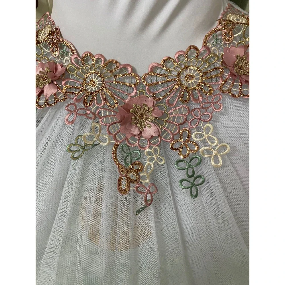 1Pc 3D Embroidered Fabric Sequin Flower Venise Lace Sewing Applique Lace Collar Neckline Ancient Collar Applique Accessories