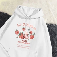Fashion Women'S Hoodie Cute Strawberry And Rabbit Printed Sweatshirt Pocket Soft Warm Breathable Pullover Autumn Winter Hoody 4