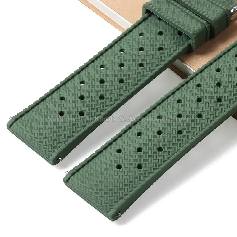 Силиконовый ремешок для часов Tropic 18 мм, 20 мм, 22 мм для Seiko, Fossil, ремешок на запястье для Oris, быстросъемный сменный резиновый браслет