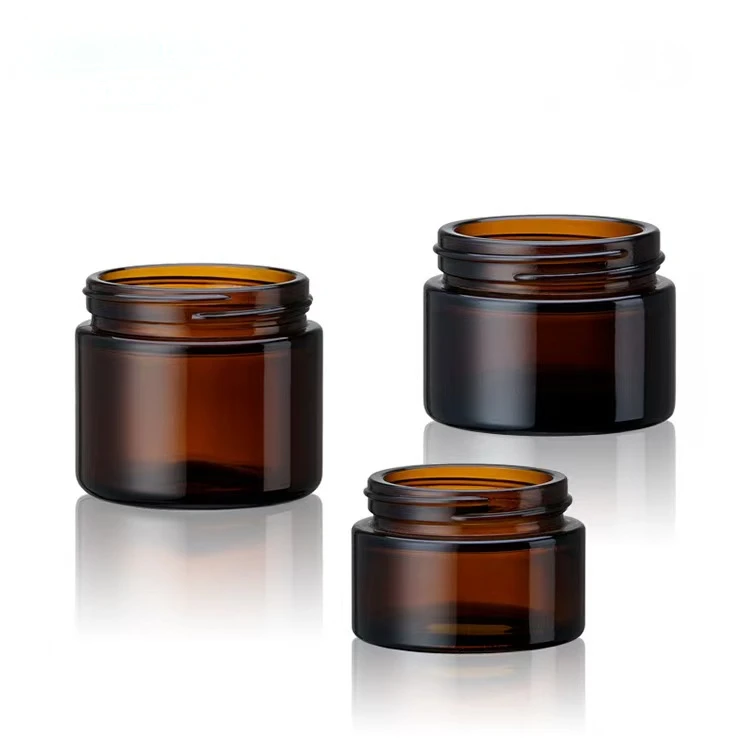 1 stks 5g-50g Amber Bruin Glas Cosmetische Pot Gezichtscrème Flessen Draagbare Reizen Gezichtscrème Cosmetische container Accessoires