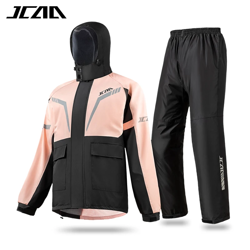 New Adult Lady Women Motorcycle Rainwear Men Bike/E-Bike Riding Heavy Rain Waterproof Jacket Pants Unisex Moto Bike Raincoat