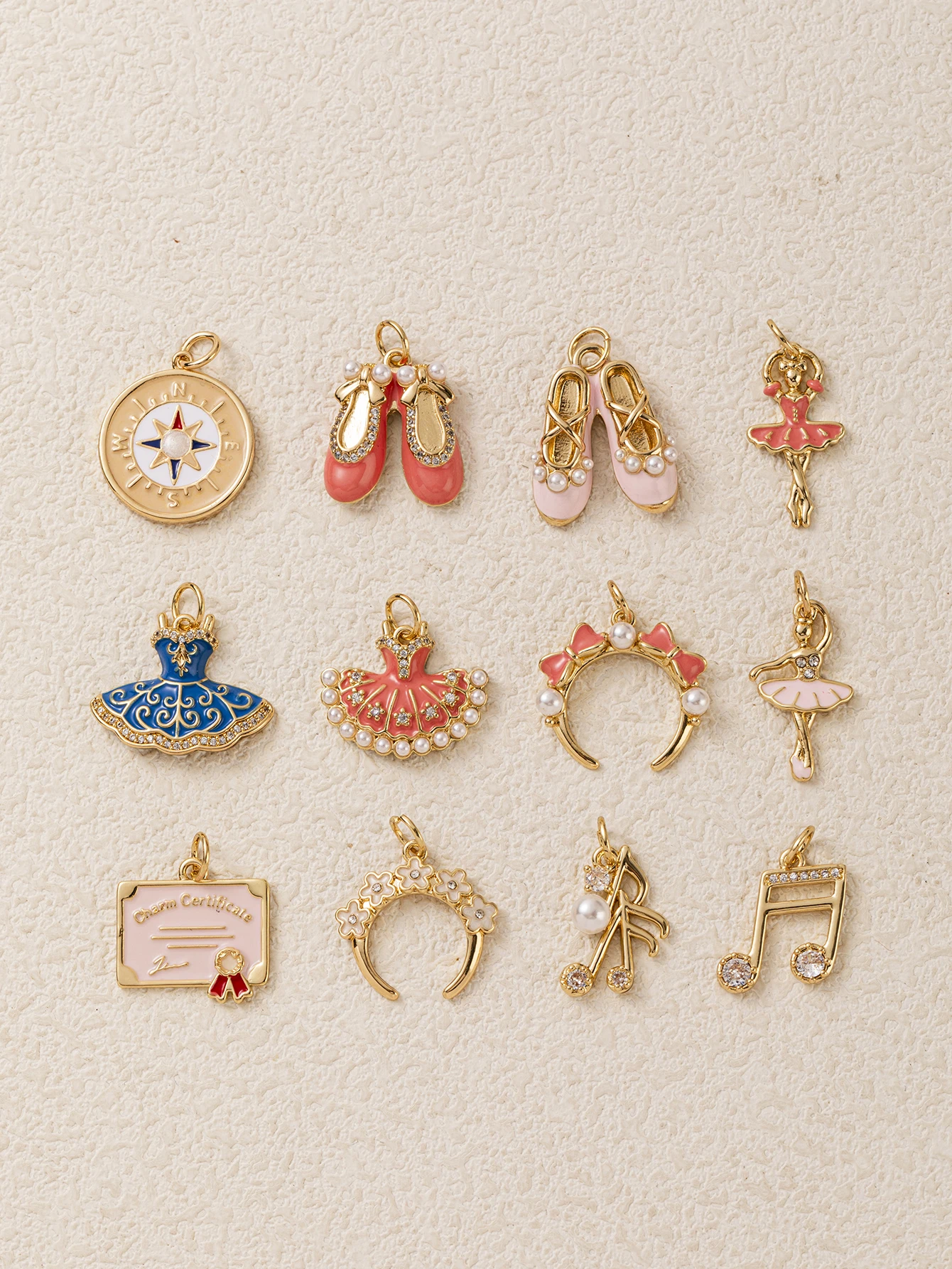Neue Modische Niedliche Rosa Schleife Ballettschuhe Rock Blume DIY Anhänger Charms Schmuckherstellung – Detail 3