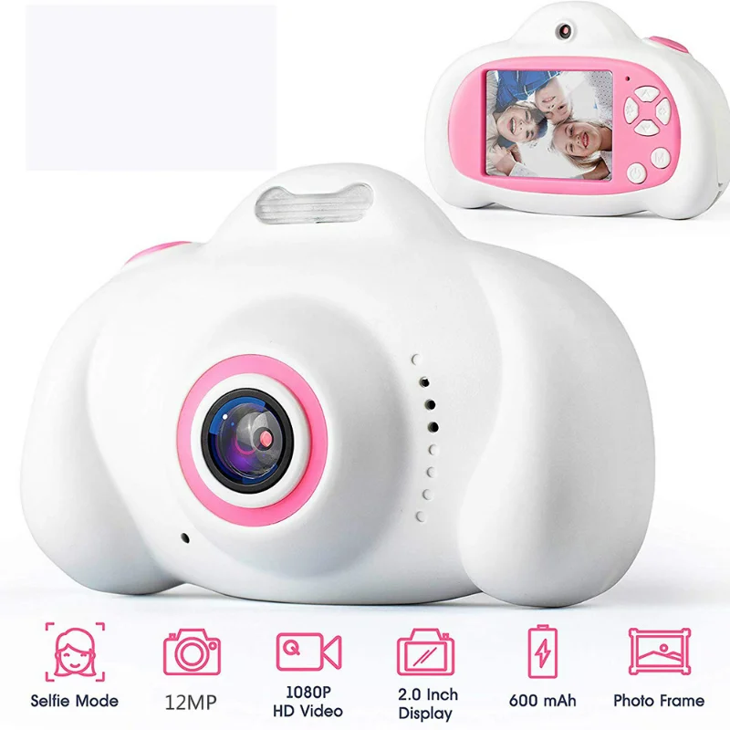 Mini cámara de juguete para niños, pantalla HD IPS de 2,0 pulgadas, 1080P, grabadora de vídeo, foto Flash, videocámara de 12MP, regalo