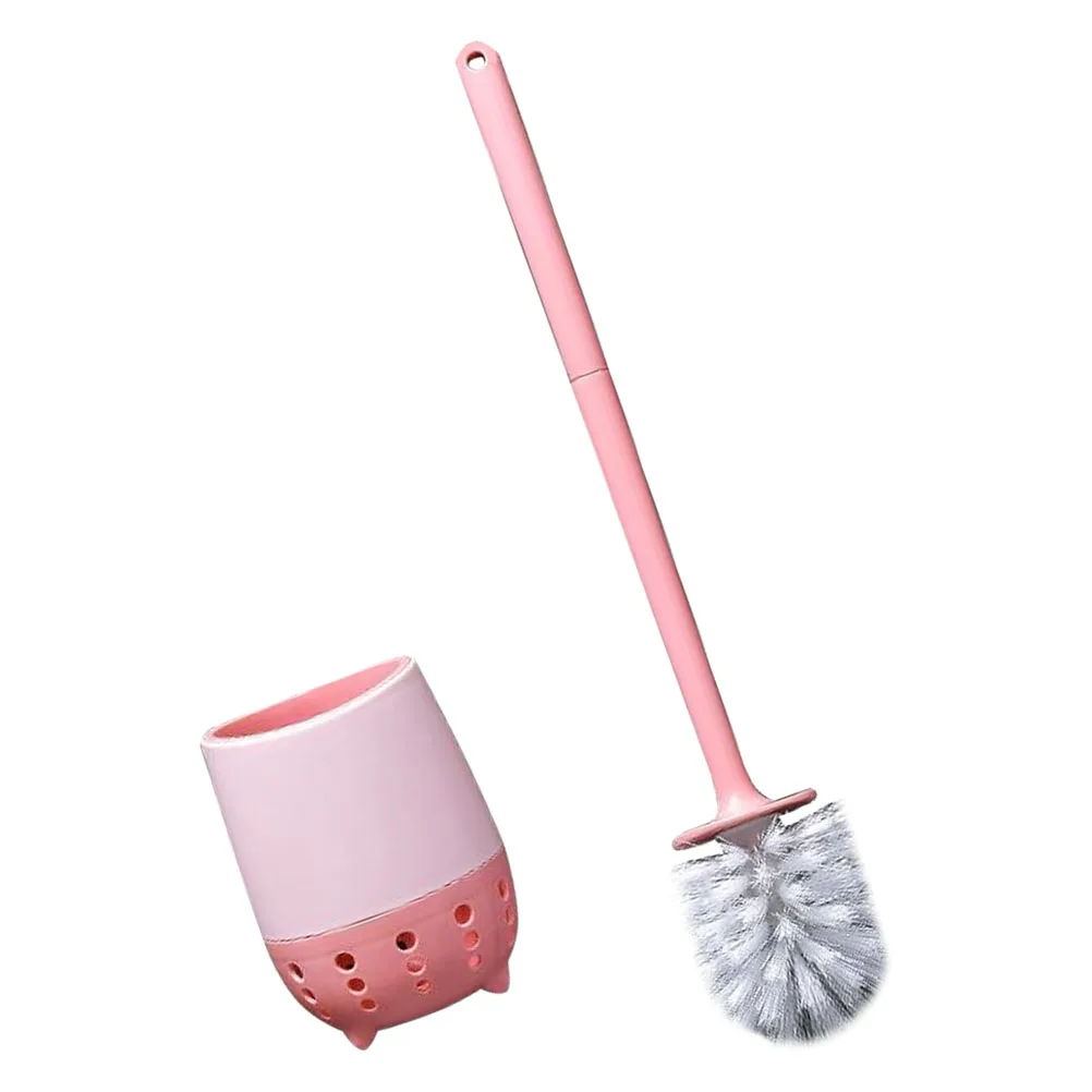 

1Set Toilet Brush Set with Holder Compact Long Handle Scrubber for Bathroom Cleaning Non-Scratch Bowl Cleaners Tool