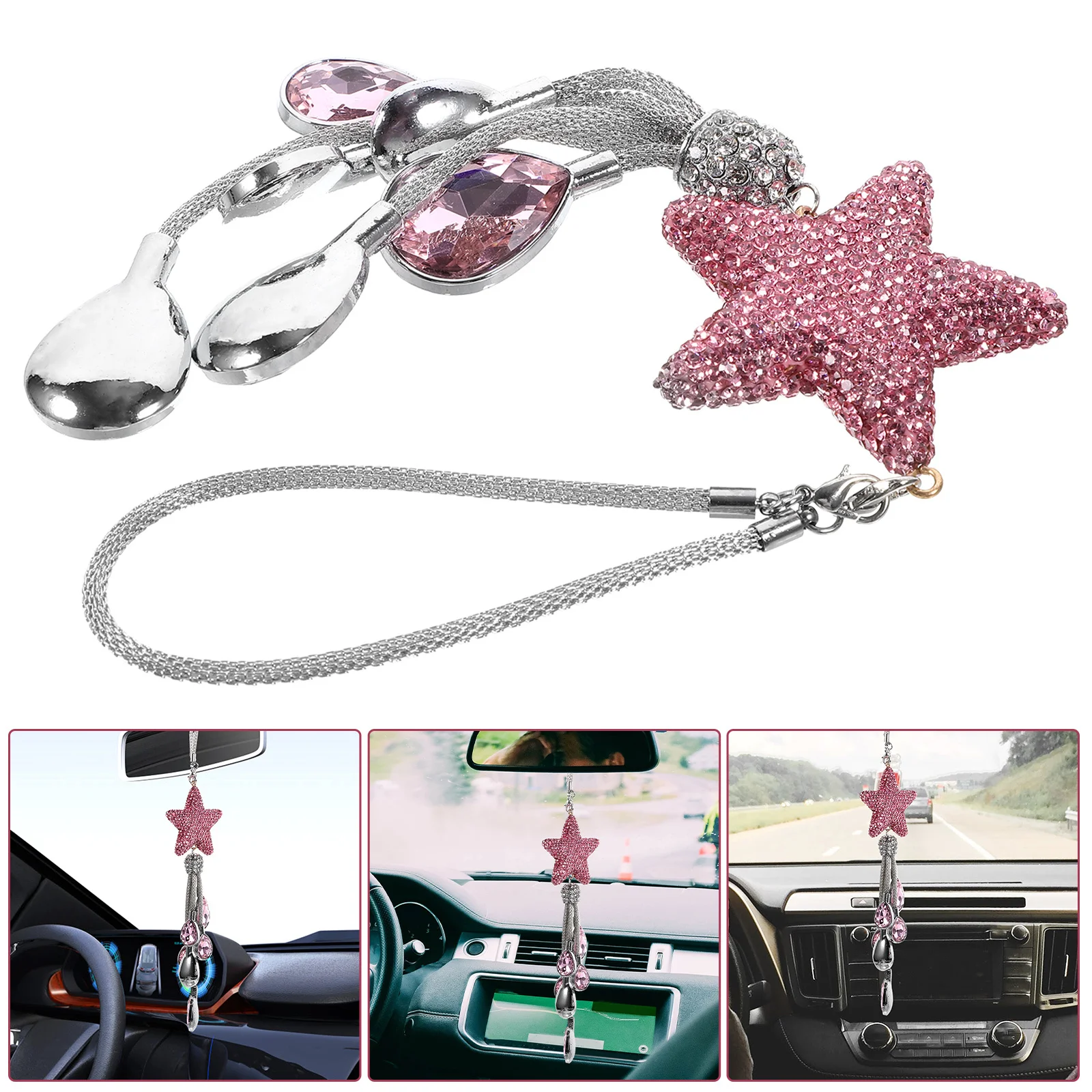 

Automobile Rearview Mirror Decoration Car Pendant Ornaments Interior Hanging Diamond