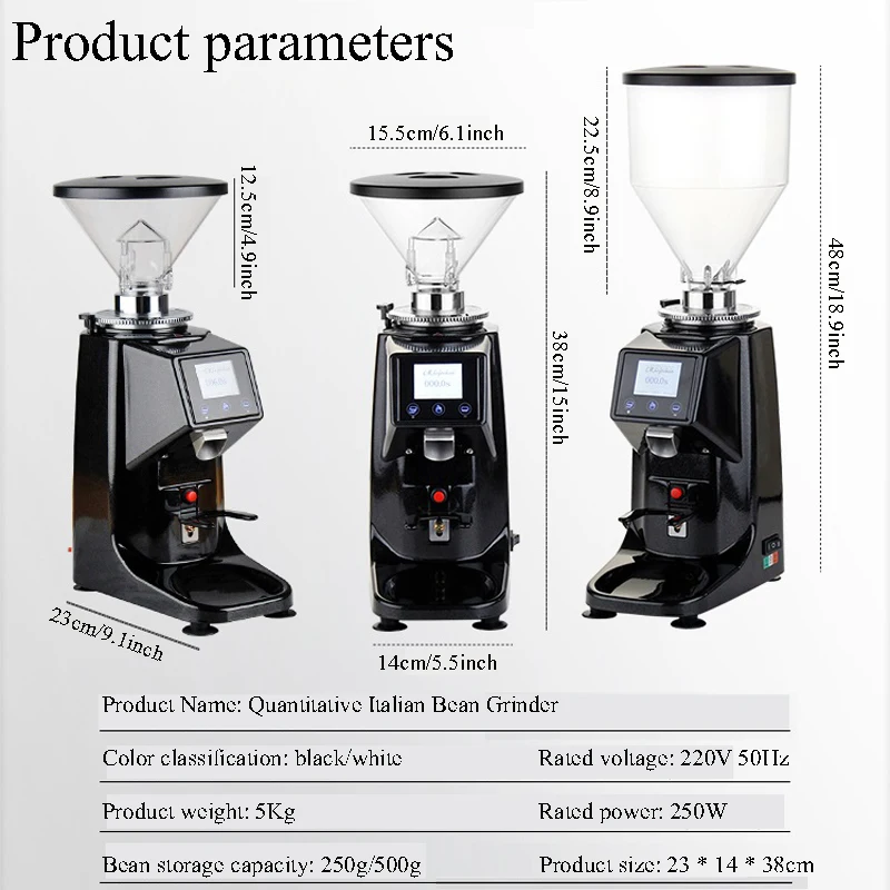 Coffee Grinder Electric for Espresso with Precision Electronic Timer Touchscreen Adjustable Coffee Bean Grinder