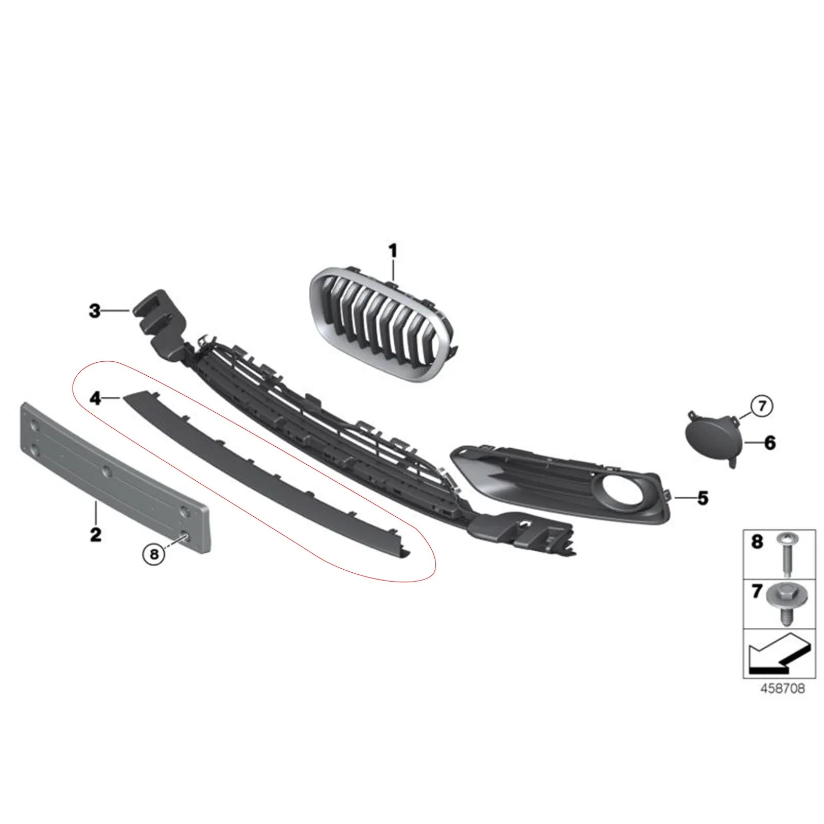 Gloss noir style de voiture pare-chocs avant revêtement d'habillage inférieur 51117371726 pour BMW série 1 F20 F21 Sport Urban Line LCI 2016 à 2019