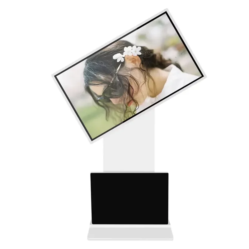 Indoor Vertical LCD Rotating Advertising Machine Smart Touch Digital Signage Display Screen