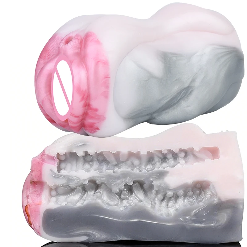 LUUK Dolphin Realistic Male Masturbator with  Vagina and Anal Soft Silicone Masturbators Sex Toys for Men