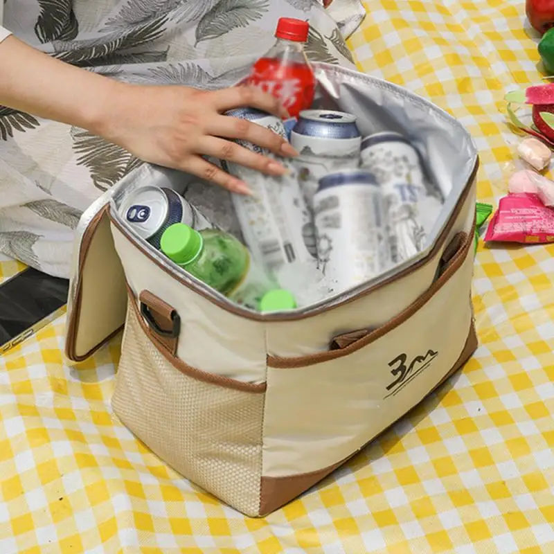 

Oxford Cloth Lunch Bag Thermal Insulation Insulation Bags White Portable Picnic Bag Outdoor Product Picnic Bag High Capacity