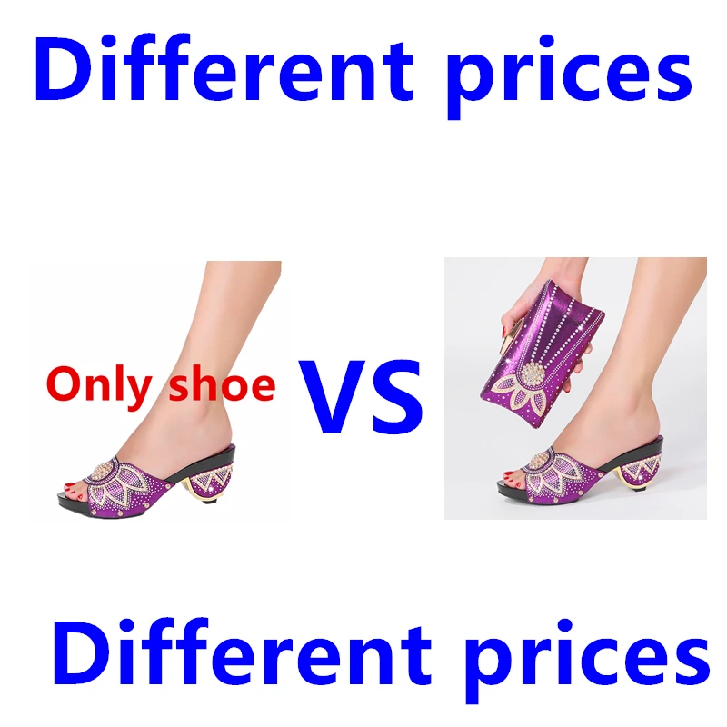 Wedding Women Shoe Bag Set Crystal Decorated Italian Design Wholesale Diamond Embellished Summer Plus Size Party Fashion Slipper