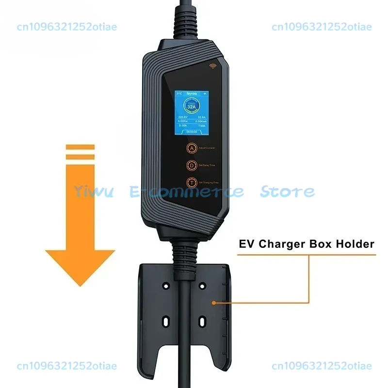 

Portable EV Charger Type2 22KW 11KW 3P Fast Charging 32A 7KW 1P Smart APP Wi-Fi Control for Electric Vehicle Car Charger
