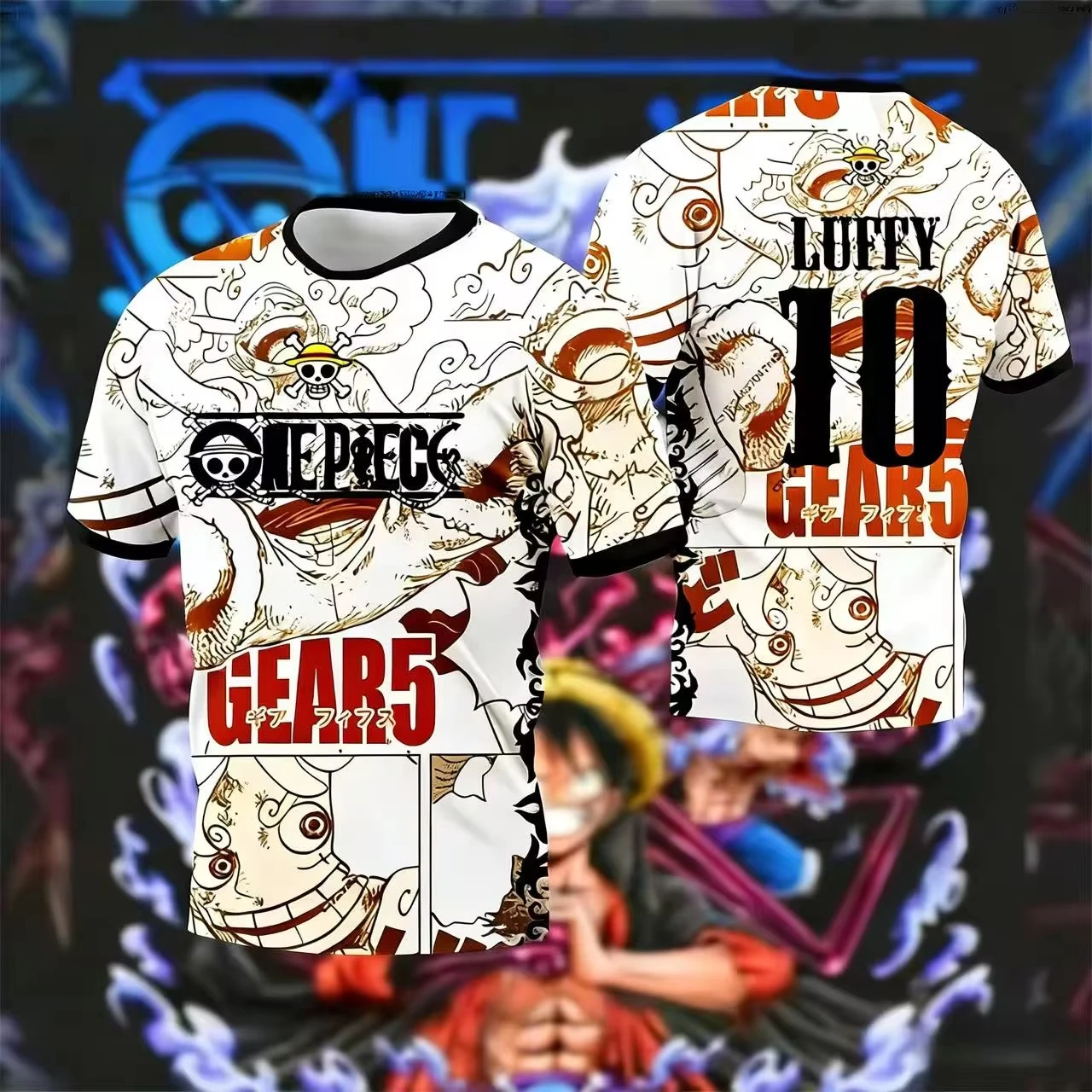 Summer 2026 One Piece Luffy _5th Gear Nikka 10_ 3D Printed Breathable Quick-drying T-shirt Suitable for Both Men and Women