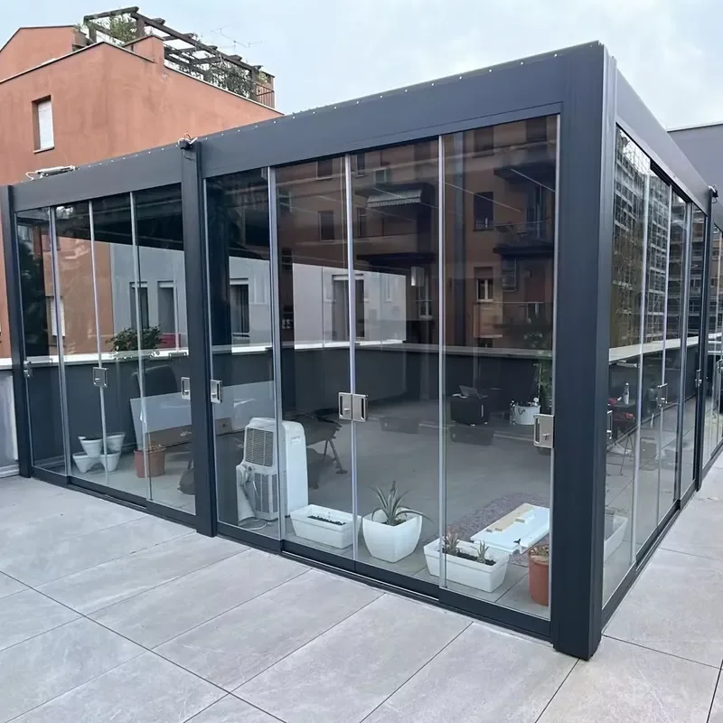 Factory Wholesale Modern Outdoor Bioclimatic Aluminium Powder Coated Louvered Pergola Balcony Backyard Terrace Garden Patio