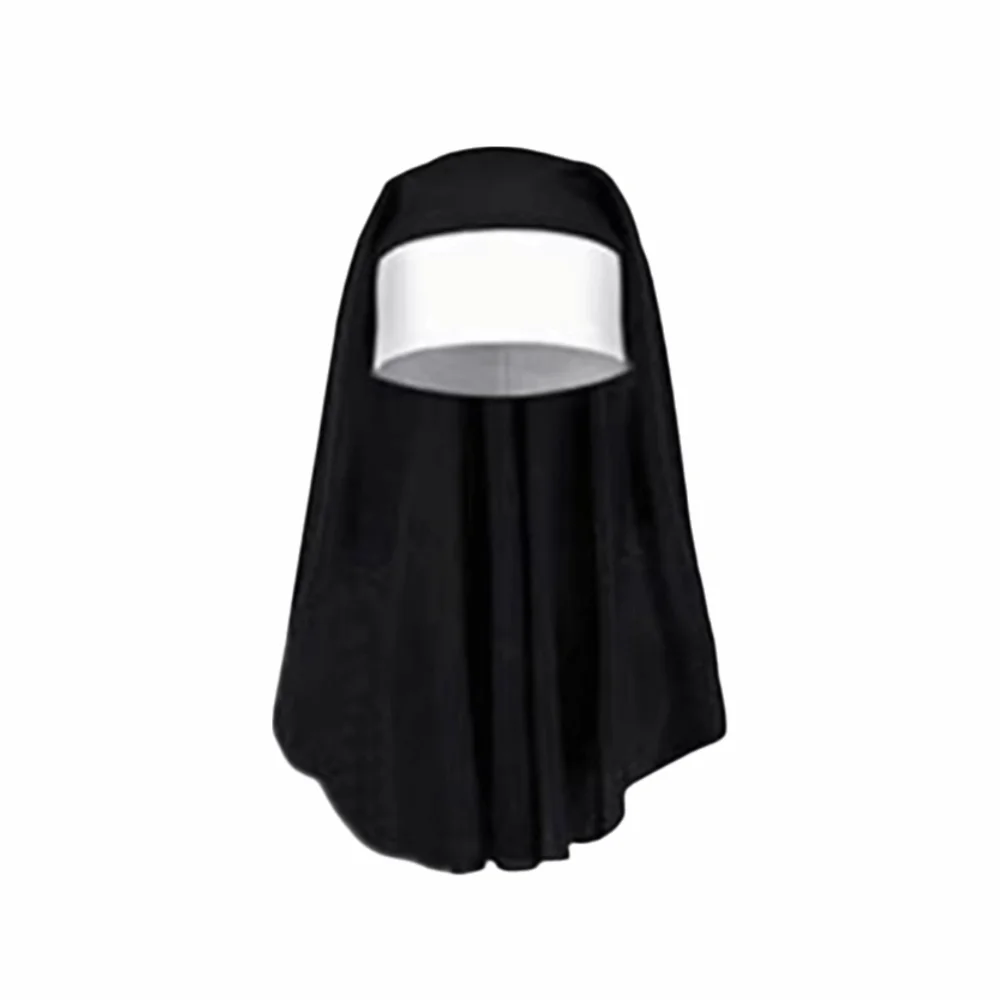 

1/3Pcs Creative Nun Costume Set Victorian Nun Collar Halloween Gothic Costume Cross Necklace Nun Headpiece