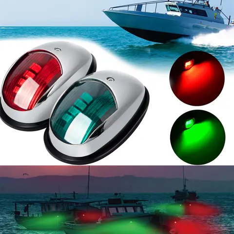 2Pcs LED Navigation Lights For Boats 12V 24V Boat Position Lights Marine Lights Waterproof Boat Lamp Red Green