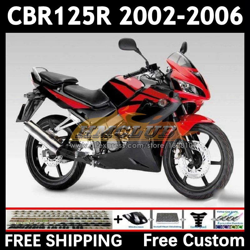 +Tank For HONDA CBR-125R CBR125RR red black CBR 125 125R 91No.68 CBR125R 02 03 04 05 06 125CC 2002 2003 2004 2005 2006 Fairing