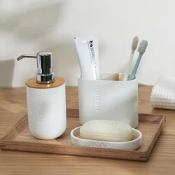 Bathroom Accessories Washing Toothbrush Toothpaste Holder Liquid Soap Dispenser Box Pump Bottle Wash Toilet Brush Set