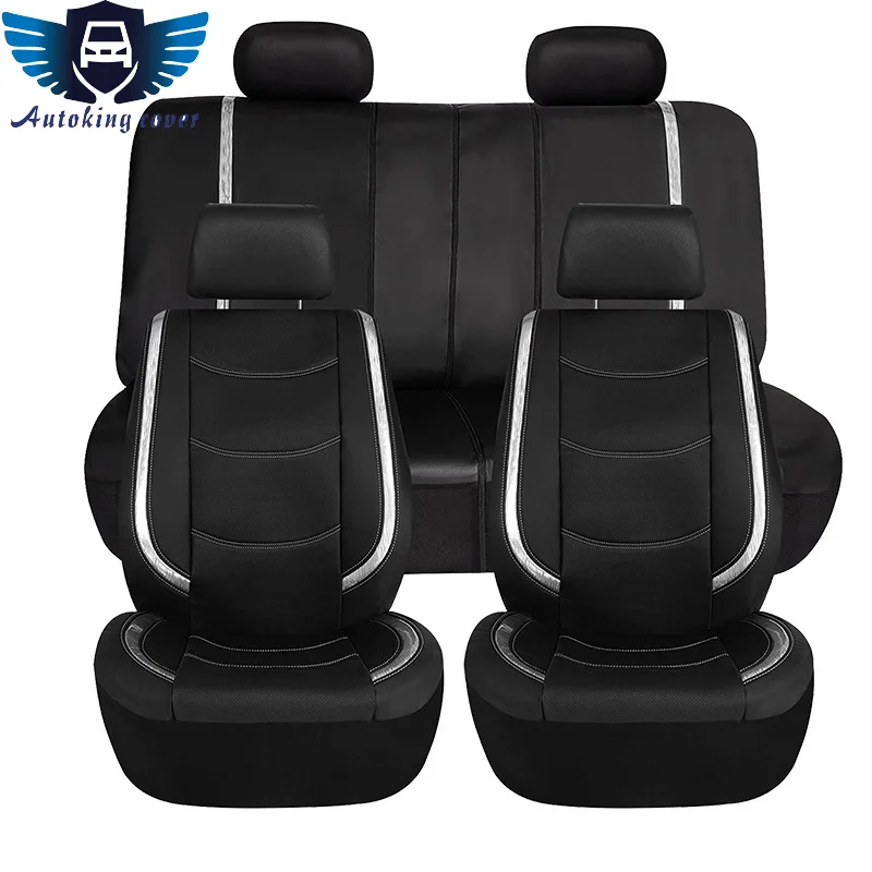 

Autoking Covers 2023 New Car Seat Covers With Black Pvc Sequins Suitable For Multiple Models