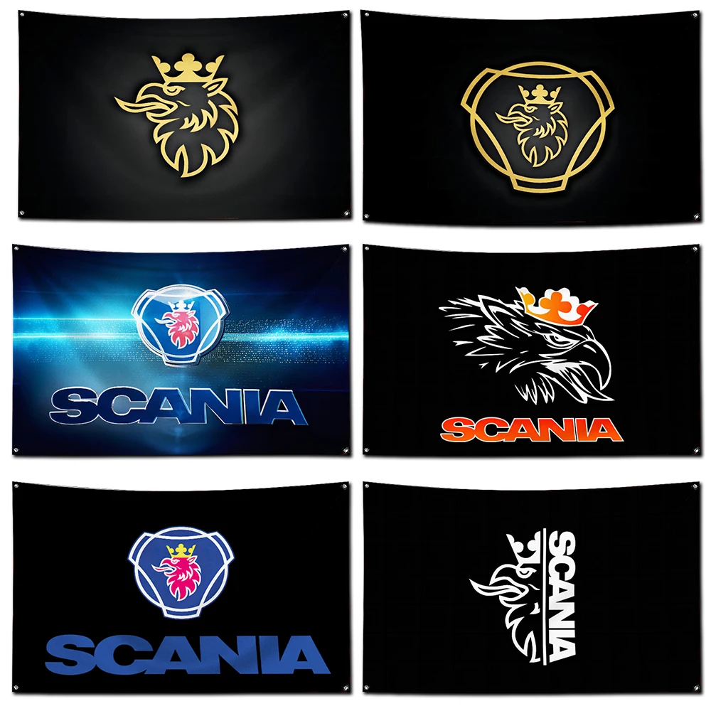 Car Brand Scanias Printing Street Club Bar Room Banner Advertise Decoration FLAG Four Sizes Polyester Outdoor Decoration