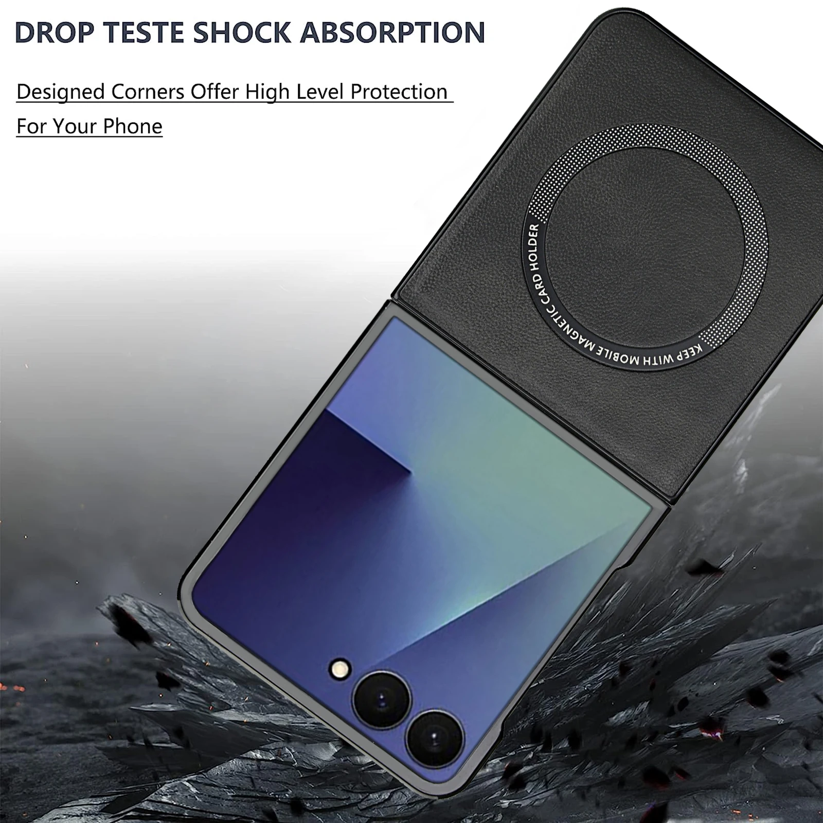 Magnetische Draadloos Opladen Lederen Telefoon Case voor Samsung Galaxy Z Flip7 Flip6 Z Flip 6 5 4 3 Flip7 FE Beschermhoes