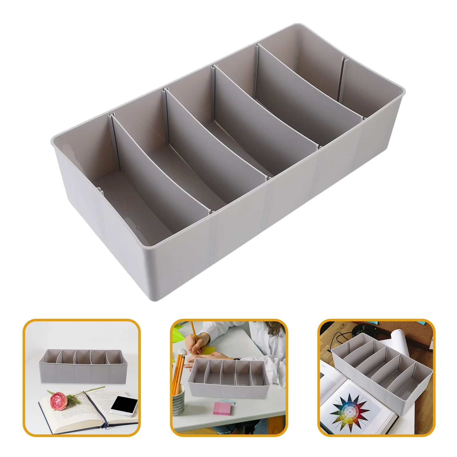 Cell Phone Holder Coin Storage Box Portable Currency till Ticket Case Cash Register Insert Tray Containers Grey Desktop