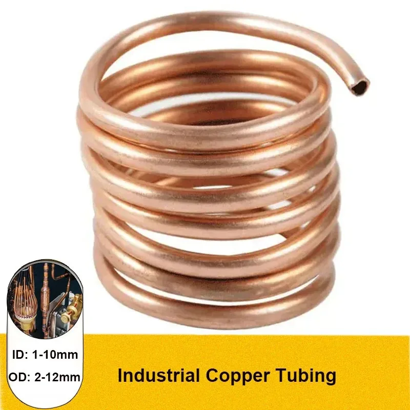 High Quality 1m Soft Copper Tube Coil Od 2/3/4/5/6/8/10/12mm 99.9%pure Coppers Wire Pipe Airs Conditioner Cooling Diy Crafts
