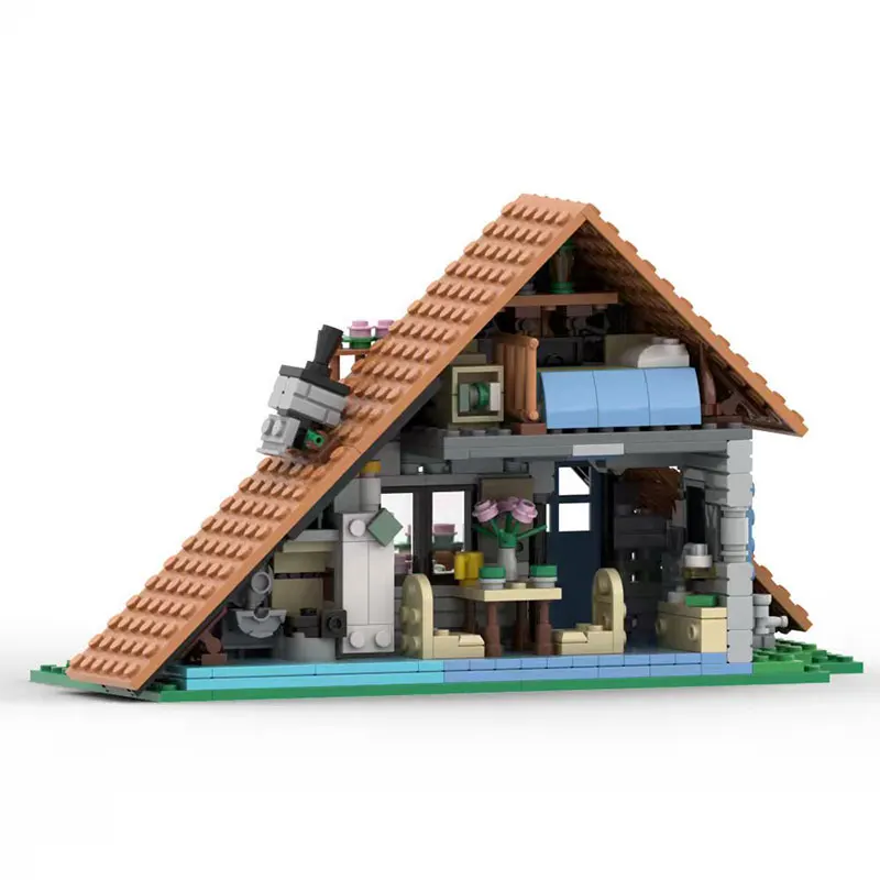 MOC-234924 561pcs Small Particle Assembled Building Blocks Stereoscopic Architecture Small House Model Toy Gift