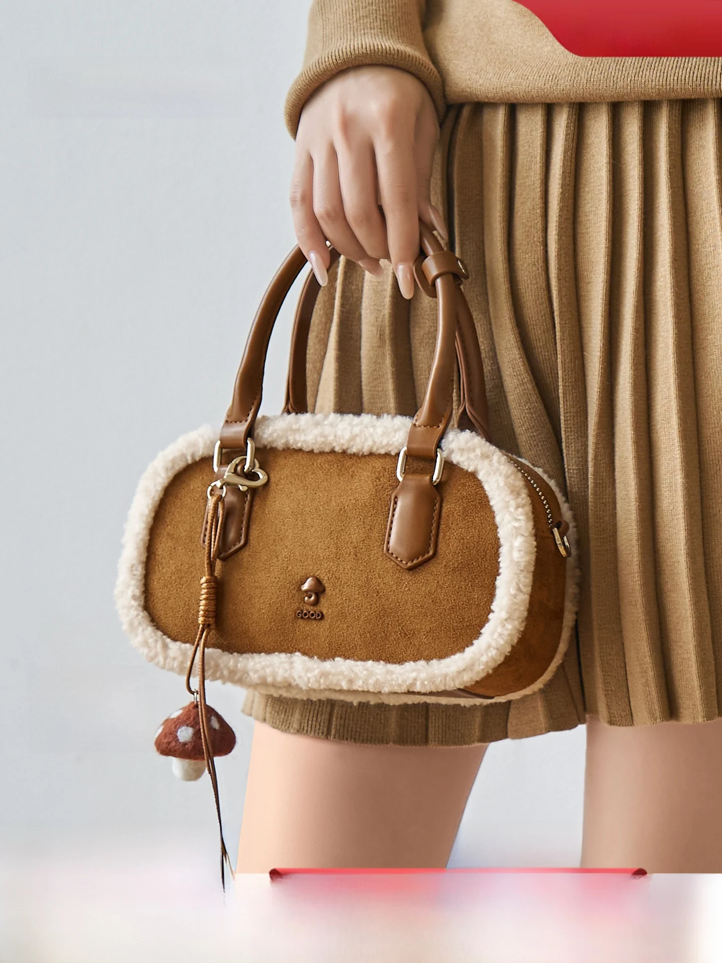 

Josiny Winter 2025 Women's Velvet oulder Crossbody Bag Luxury Musoom ape Soft Handle aron Sle Casual Leisure Bag