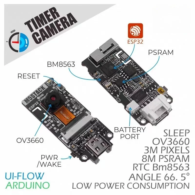 Official M5Stack Timer Camera ESP32 Low-Power Scheduled Sleep Wake-Up Wi-Fi Camera