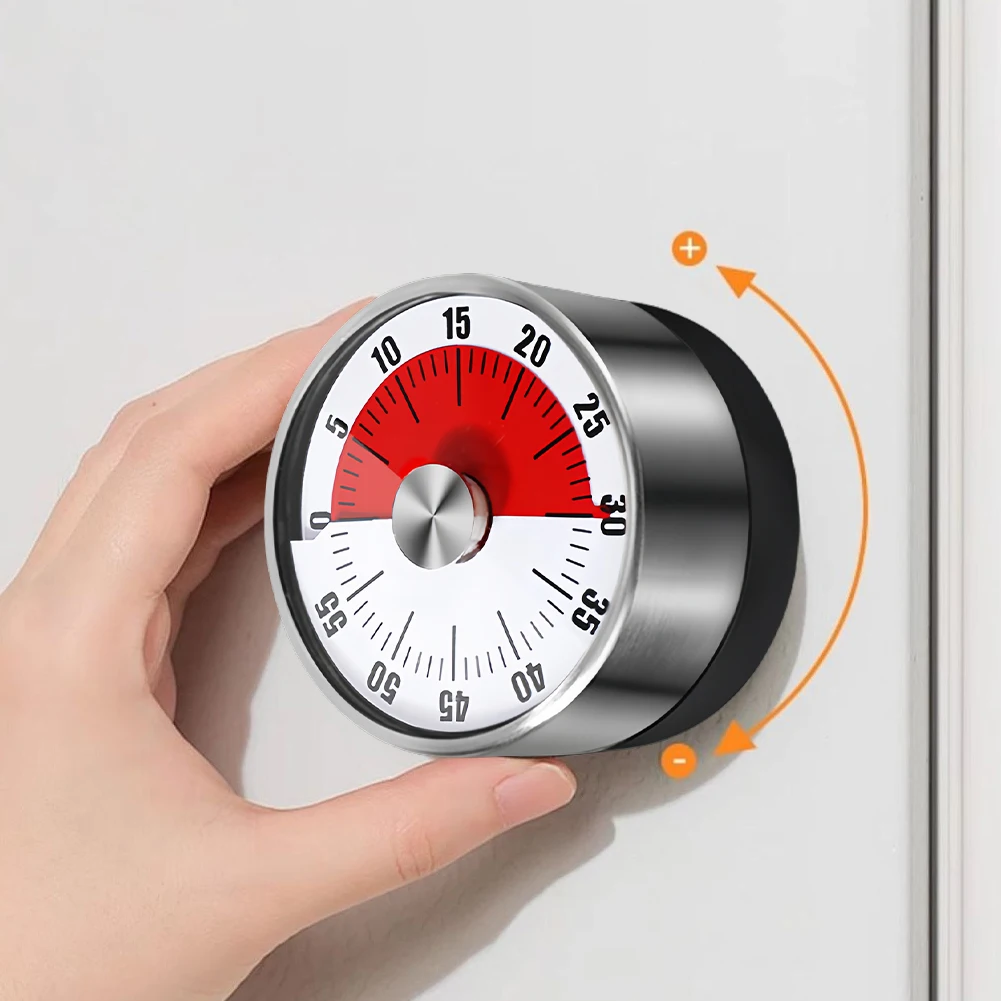 Kitchen Machinery Timer Stainless Steel Visual Timer Clear Scale Magnetic Alarm Reminder 60 Minute for Cooking Baking
